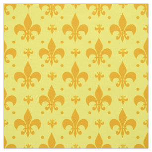 Yellow Fleur-de-lis Pattern Design  Fabric