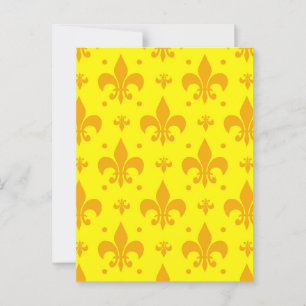 Yellow Fleur-de-lis Pattern Design  Postcard
