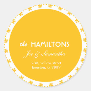 Yellow floral - addres labels