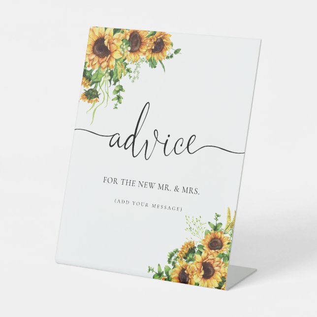 Yellow Floral Advice Sign (Front)