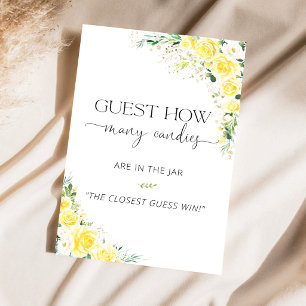 Yellow Floral Baby Shower Guess the Baby Food Game