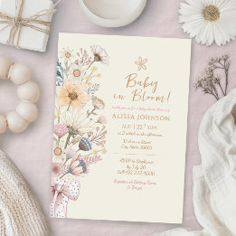Yellow Floral Baby Shower Invitation