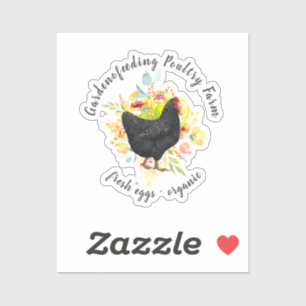 Yellow Floral Black Chicken Farmhouse
