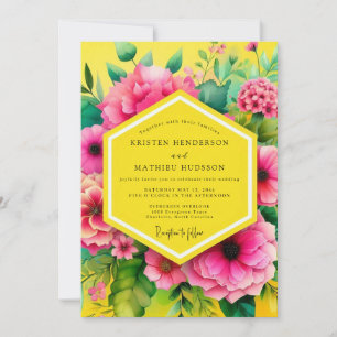 Yellow Floral Bloom Wedding Invitation