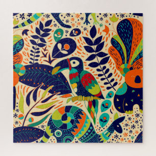 Yellow Floral: Bright Tropical Wallpaper Jigsaw Puzzle