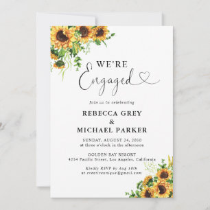 Yellow Floral Engagement Party Invitation