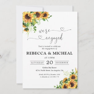 Yellow Floral Engagement Party Invitation