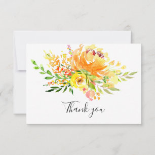 Yellow Floral Funeral Memorial Thank You