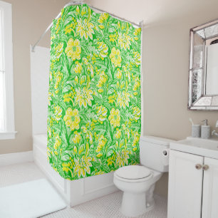 Yellow Floral Green / Preppy Flower Pattern Spring