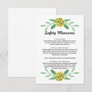 Yellow Floral Greenery Foliage Safety Measure Card