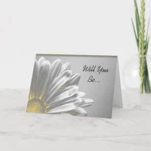 Yellow Floral Highlights Will You Be My Bridesmaid Invitation