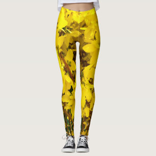 Yellow Floral Hippie Photo Leggings
