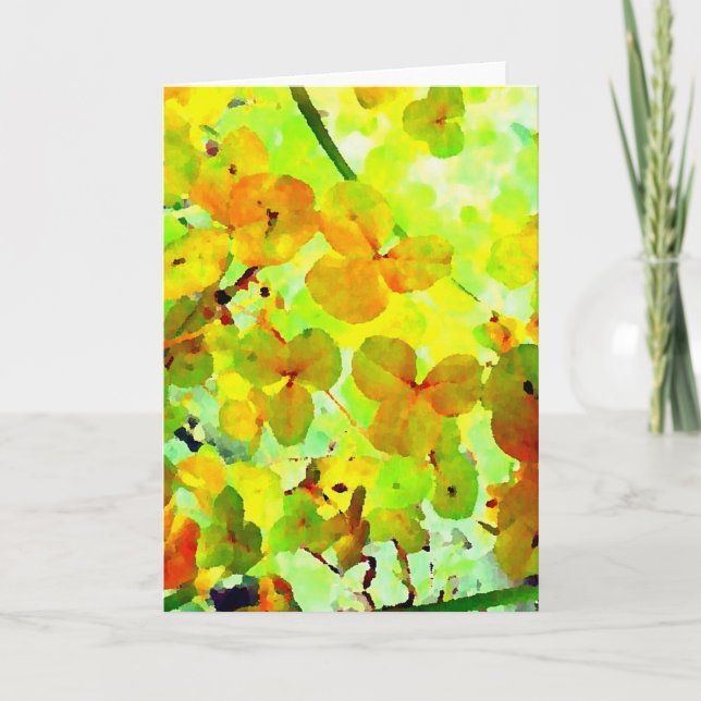Yellow Floral Impressionist Art Photo Blank Inside Card (Front)