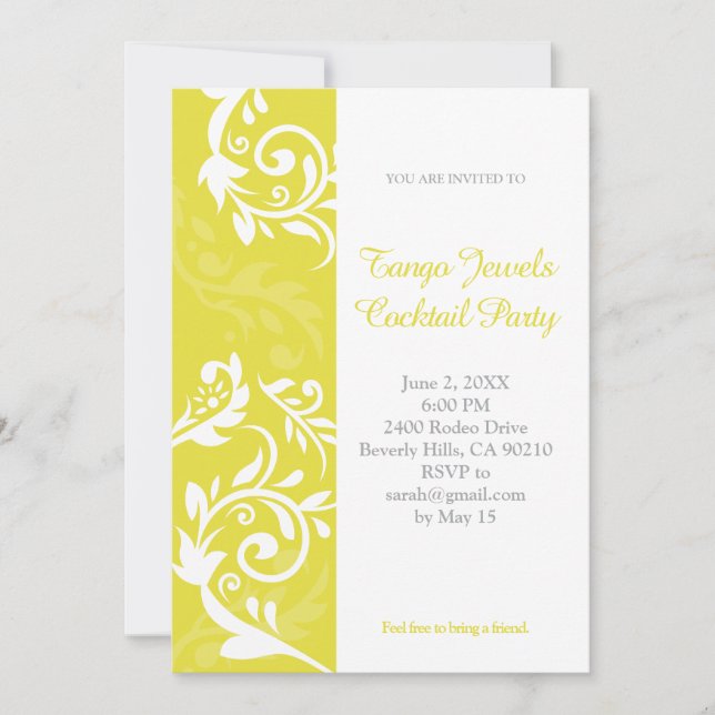 Yellow Floral Invitation (Front)