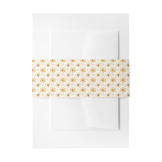 Yellow Floral  Invitation Belly Band