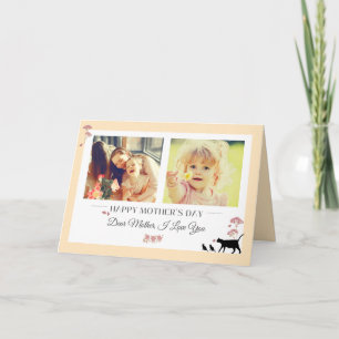 Yellow & Floral Mother's Day Folded Greeting Card