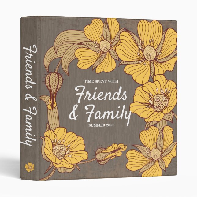 Yellow Floral Multi-Purpose, 1.5" Binder (Front/Spine)