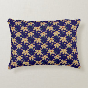 Yellow floral pattern  accent pillow