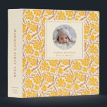 Yellow Floral Pattern Baby Photo Album Binder<br><div class="desc">Abstract and mid century modern binder featuring hand drawn pattern of yellow flowers. Perfect for a baby's photo album.</div>