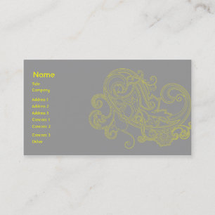 Yellow Floral Pattern - Business Card