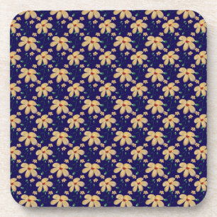 Yellow floral pattern  coaster