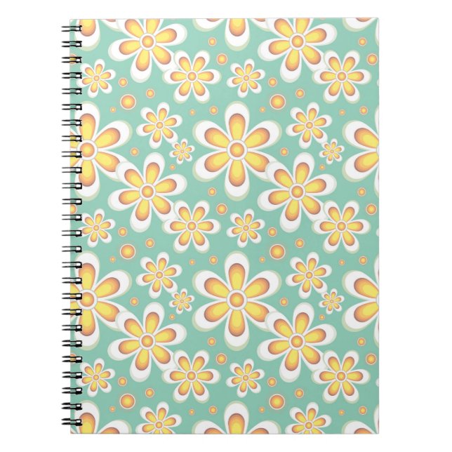 Yellow Floral Pattern Notebook (Front)