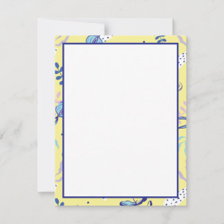 Yellow Floral Patterned Everyday Note Cards