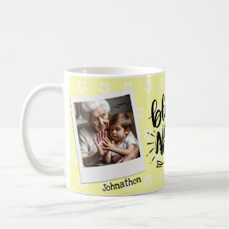 Yellow Floral Personalized Grandma Photo Mug