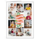 Yellow Floral Photo Collage Happy Birthday Mom