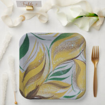 Yellow Floral Plate