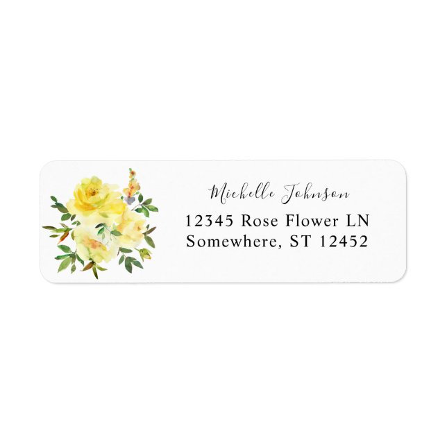 Yellow Floral Return Address (Front)