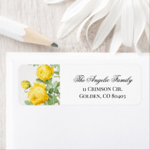 yellow floral return address labels chic simple