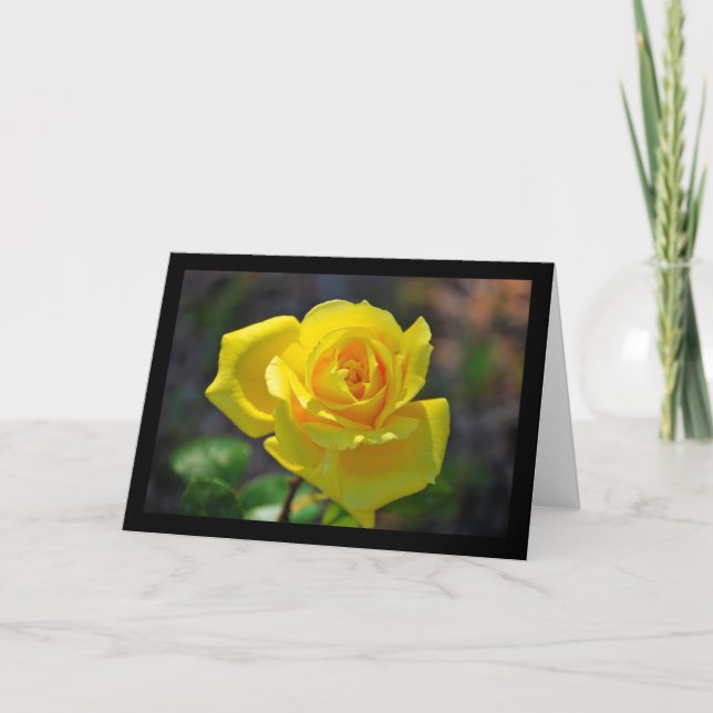 Yellow Floral Rose Card (Front)