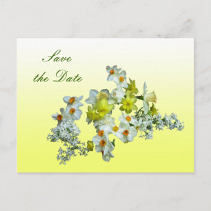 Yellow Floral Save the Date Wedding Announcement Postcard