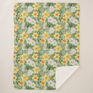 Yellow Floral Sherpa Blanket