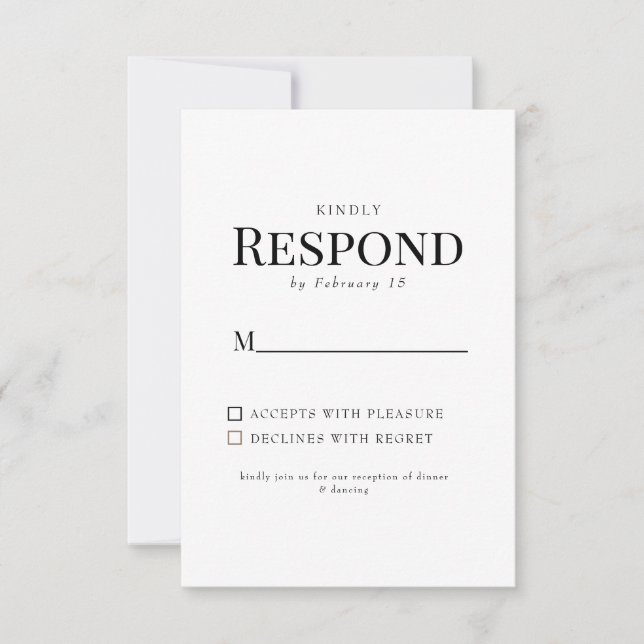 Yellow Floral Simple Wedding RSVP (Front)