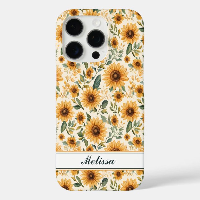 Yellow floral Sunflowers Case-Mate iPhone Case (Back)