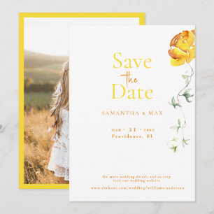 Yellow Floral The Two of Us Photo Save the Date