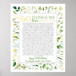 yellow floral things we love you 50 birthday poster