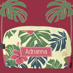 Yellow Floral Tropical  Dopp Kit