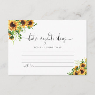 Yellow Floral Wedding Date Night Ideas  Enclosure Card