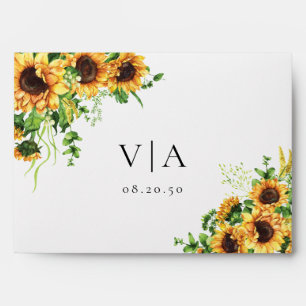 Yellow Floral Wedding Envelope