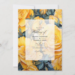 Yellow Floral Wedding Invitation