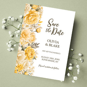 Yellow Floral Wedding Save The Date