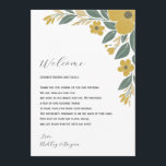 Yellow Floral Wedding Welcome Letter & Itinerary Program<br><div class="desc">A bright,  modern yellow colour palette sets this wedding suite apart from the rest. The design features a stylized floral bouquet,  and you may customize all of the text.</div>