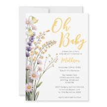 Yellow Floral Wildflowers Baby Shower