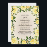 Yellow Floral Woman's 90th Birthday Party Invitation<br><div class="desc">Elegant yellow watercolor floral and greenery  90th birthday party invitation for women.  Contact us for help with customization or to request matching products.</div>