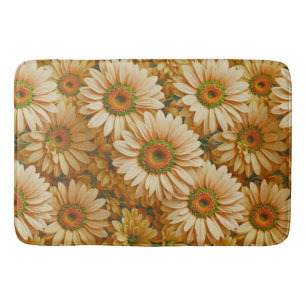 Yellow floral yellow sunflower yellow daisies bath mat