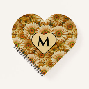 Yellow floral yellow sunflower yellow daisies notebook