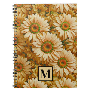 Yellow floral yellow sunflower yellow daisies notebook